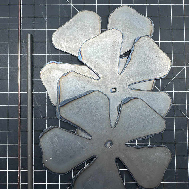 DIY metal rose kit, single steel flower assembly pieces