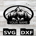 Deer family monogram metal sign, personalized steel wildlife decor