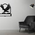 Eagle nest monogram metal sign, steel wildlife wall art