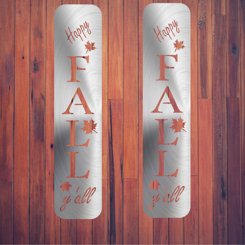 Happy Fall Y'all metal wall sign, steel autumn decor