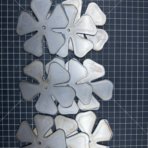 DIY metal rose kit, triple steel flower assembly pieces