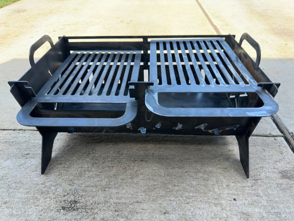 Collapsible steel fire pit, portable outdoor metal fire pit