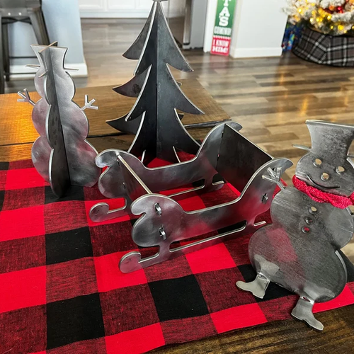 Christmas decoration bundle, set of metal holiday decor pieces