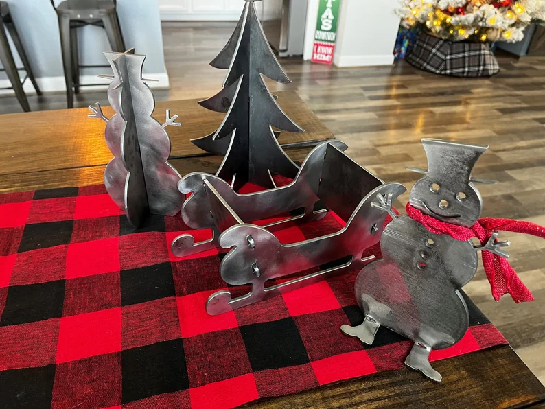 Christmas decoration bundle, set of metal holiday decor pieces