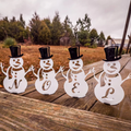 Snowman monogram metal sign, personalized steel winter decor